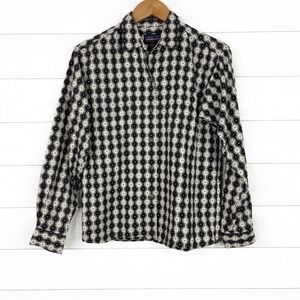 Patagonia Vintage 1999 Cotton Shirt Cream Black Geo Print Small